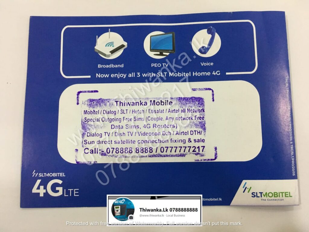 SLT Mobitel 4G Routers Post Paid Wifi ( Night Time Unlimited Data